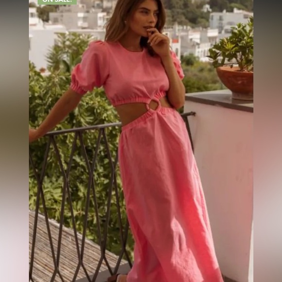 MINKPINK Pink Cut Out Maxi Dress - Picture 2 of 11